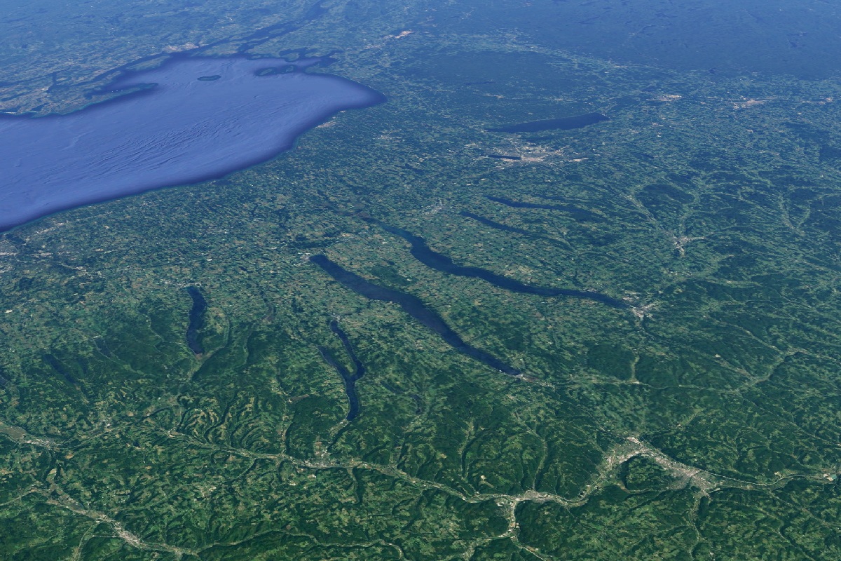 ariel view of finger lakes