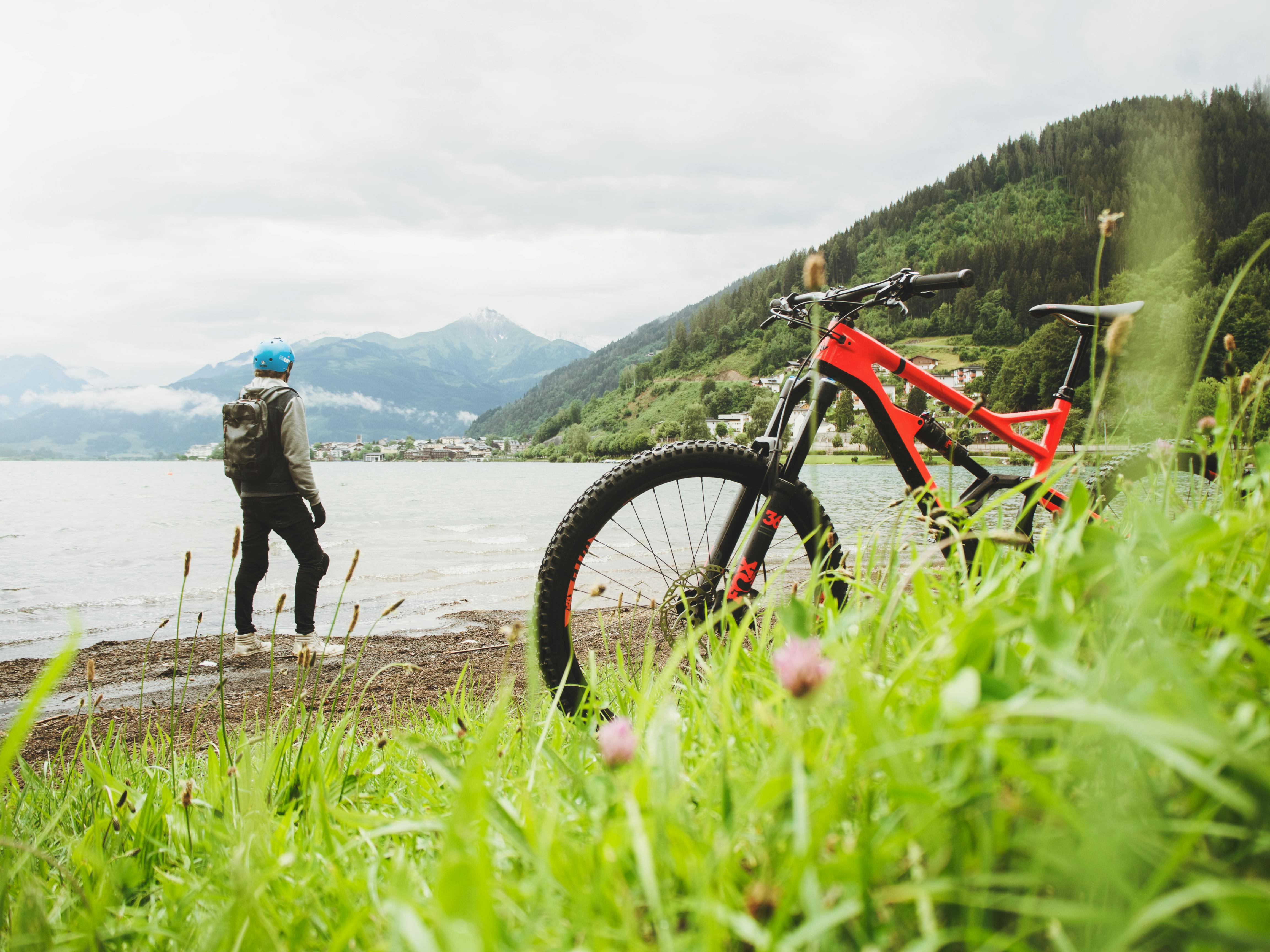 person and bike