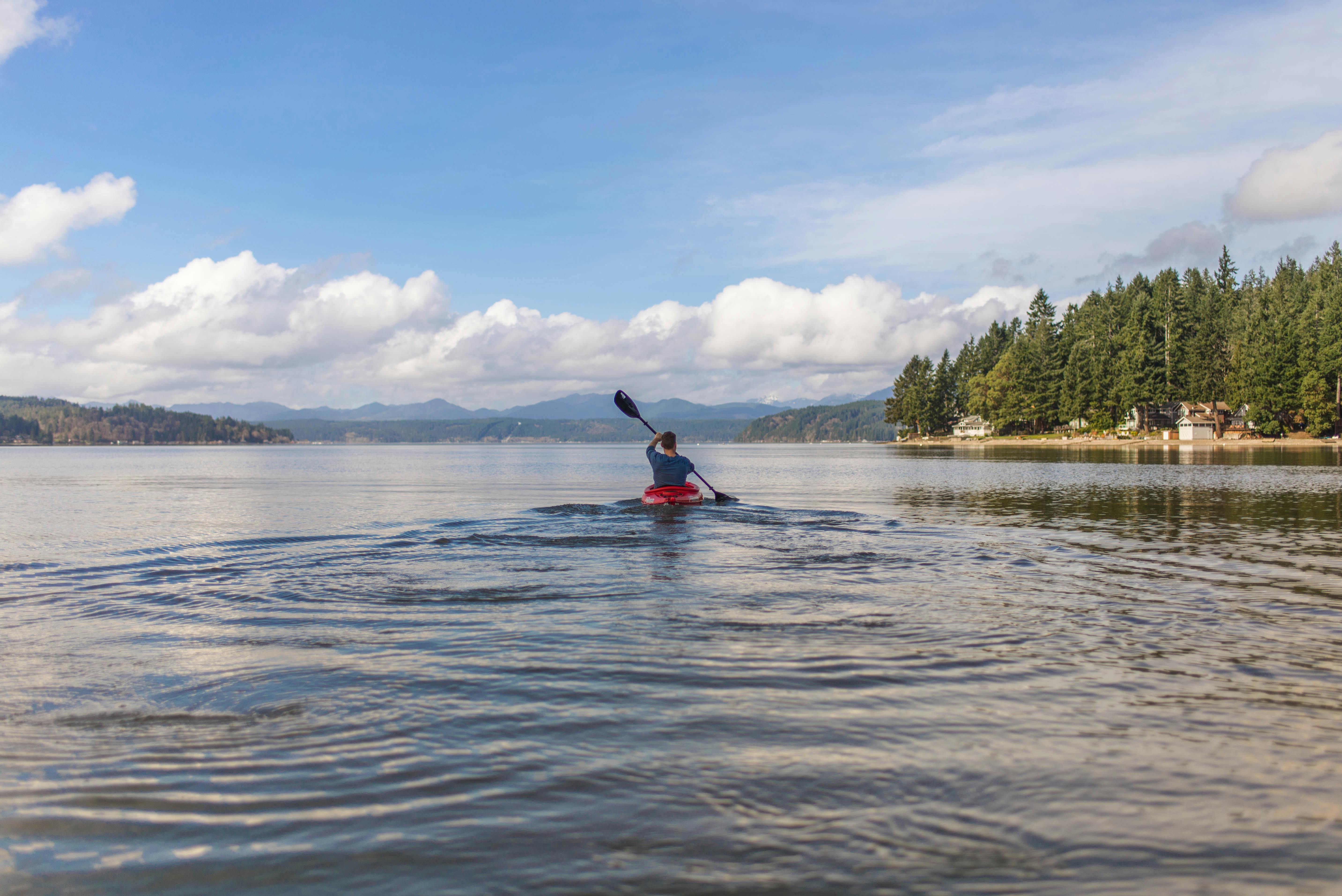 person kayaking
